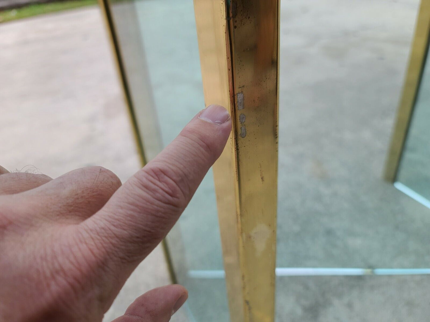 1970's Leon Rosen for PACE COLLECTION Glass & Brass Dining Table 72" x 40"