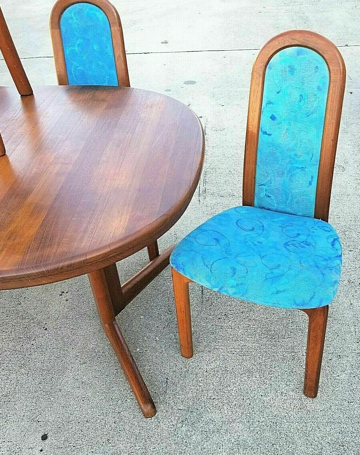 Set of 5 Vintage MCM SKOVBY MØBELFABRIK Solid Teak Dining Chairs Denmark 1960's