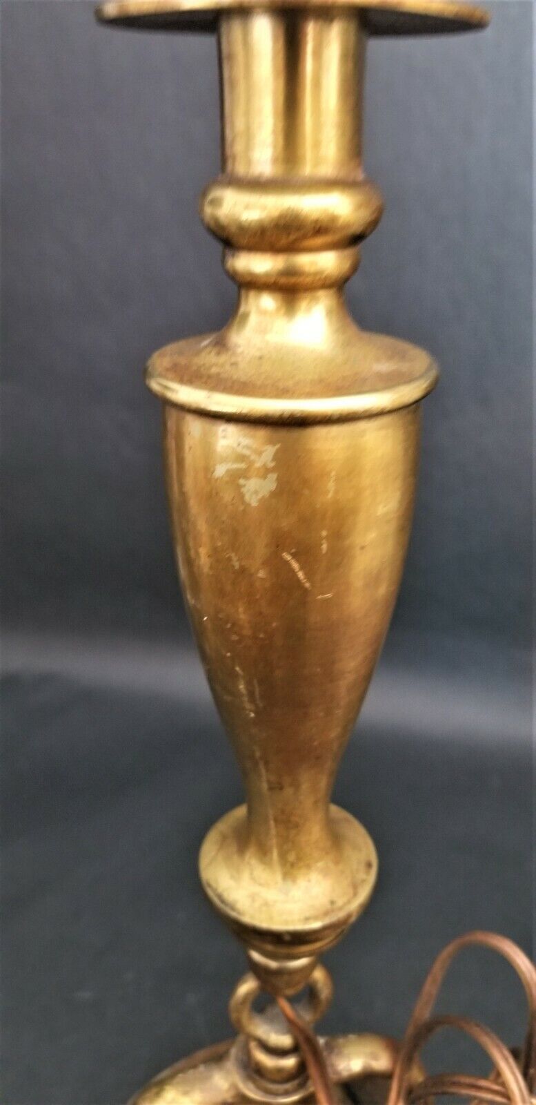 Tall Solid Brass Lamp with Working Dinner Ship Call Bell Base 47"