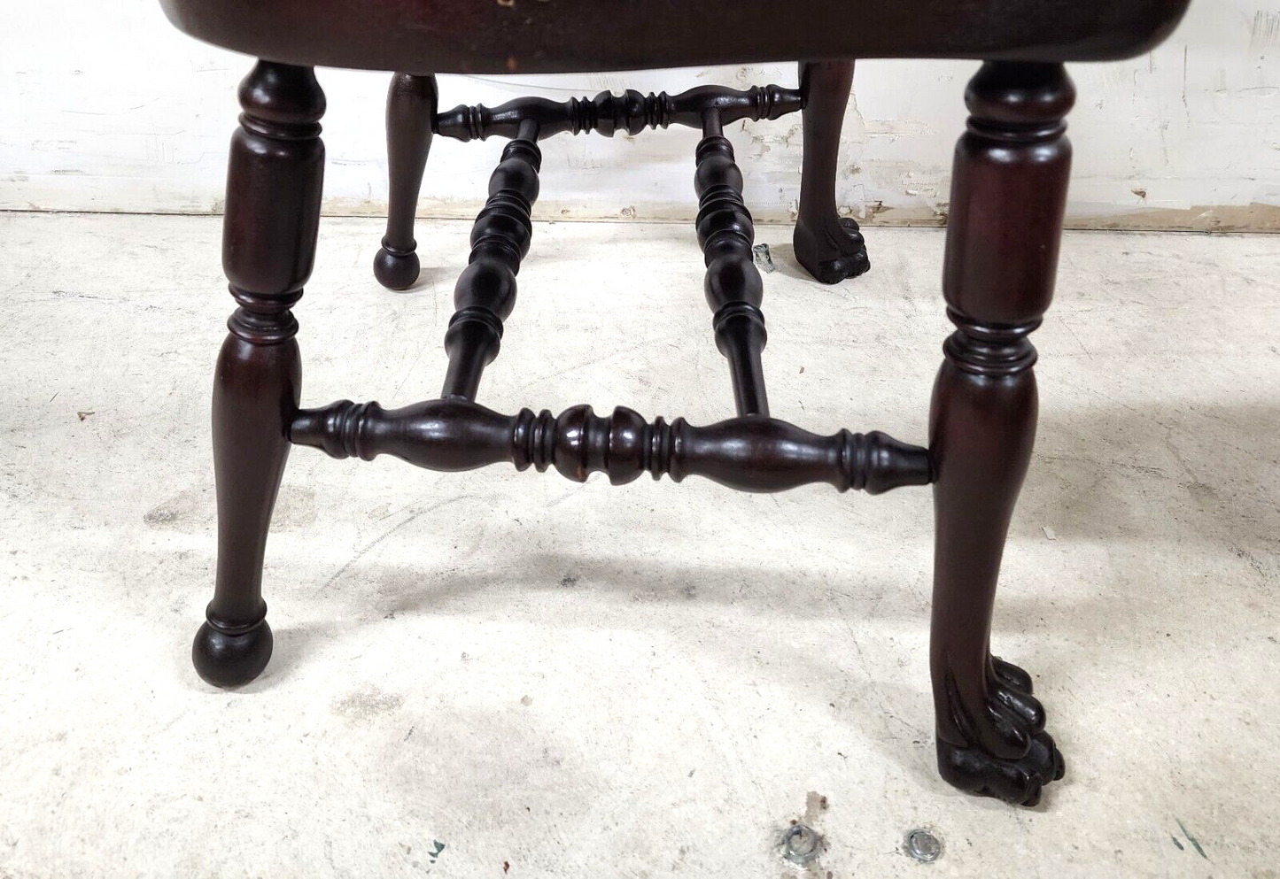 Antique Armchair Desk Dining Accent Mahogany Carved Dragons by STICKLEY & BRANDT