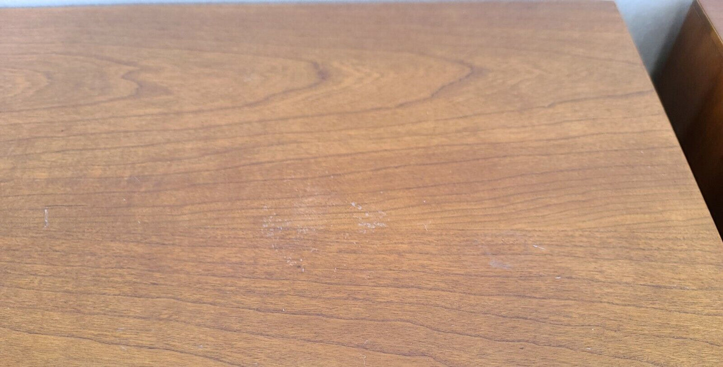 MCM Pair of Vintage HICKORY WHITE Briar Burl Wood Nightstands Chests