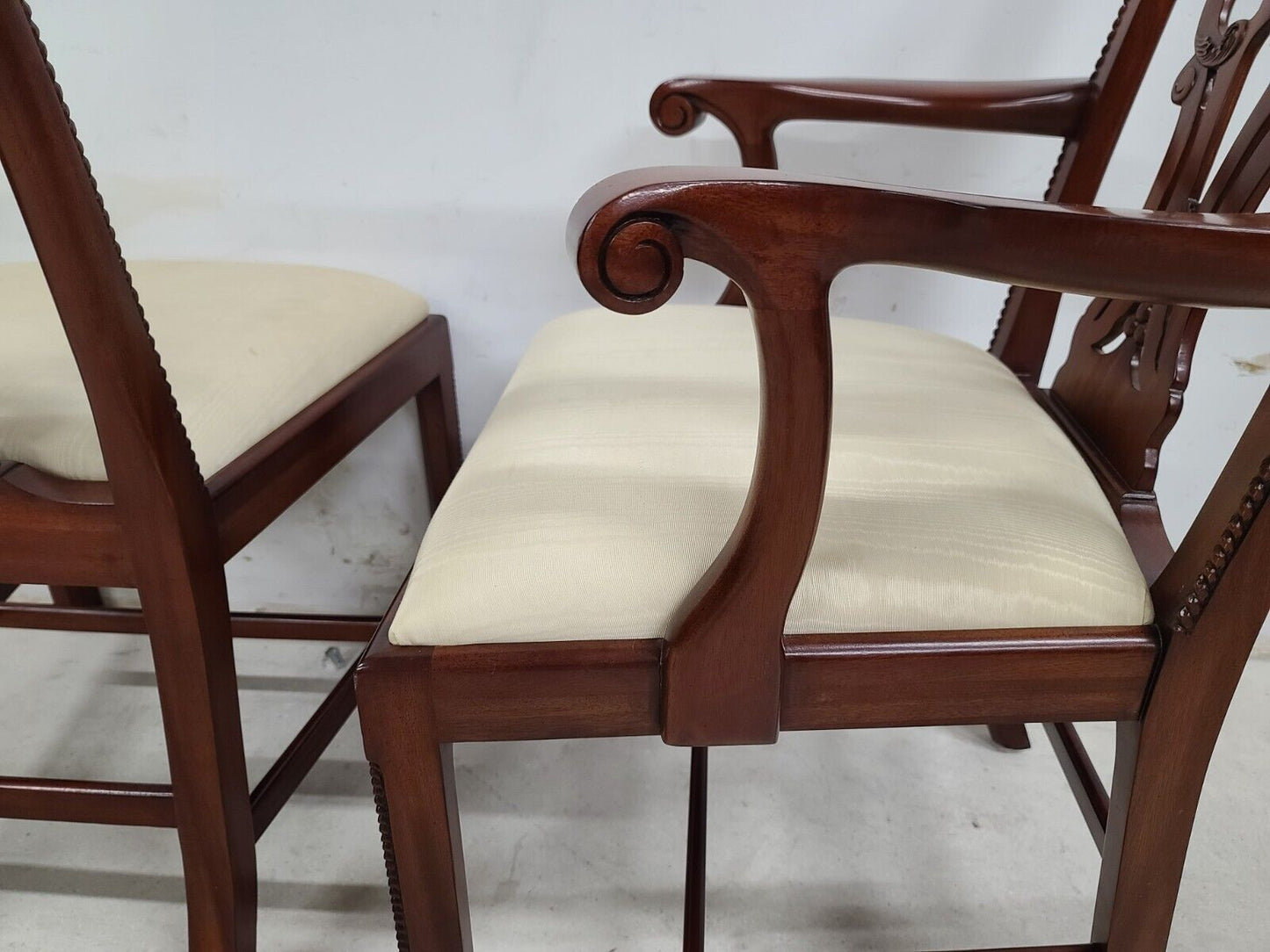 Set of 8 Mahogany Chippendale Dining Chairs by MAITLAND SMITH