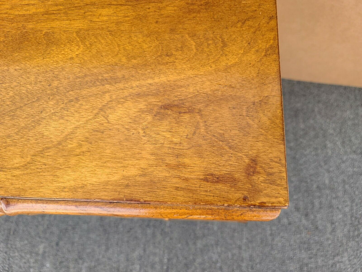 (2) MCM American of Martinsville Side End Tables Nightstands Wicker Faux Bamboo