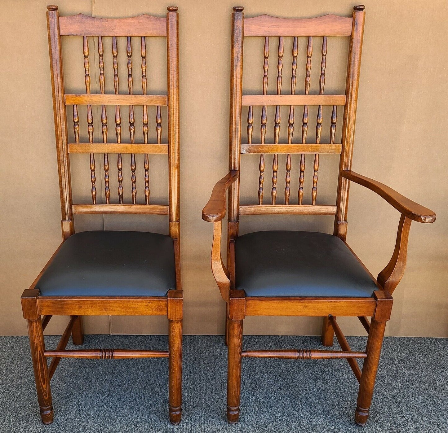 Set of 6 LUIGI LOVATO Tuscan Italian Style Solid Wood Dining Chairs Italy