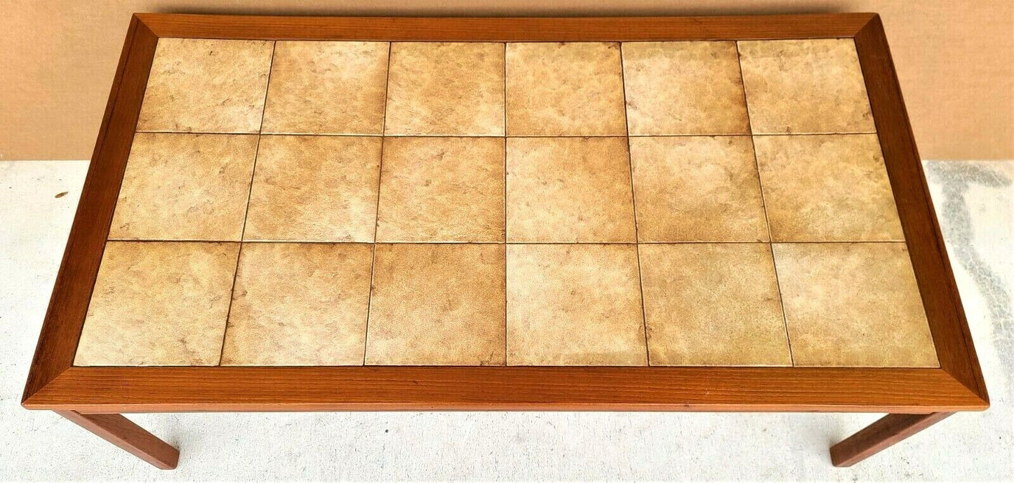 Vtg Mid Century Danish Modern Toften Mobelfabrikken Teak Tile Top Coffee Table