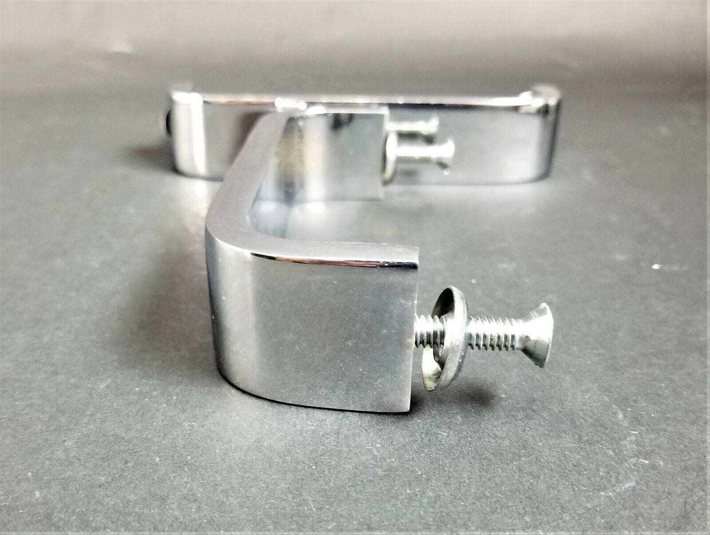 Set of 5 Vintage Solid Chrome Mid Century Modern Furniture Drawer Pulls 7"