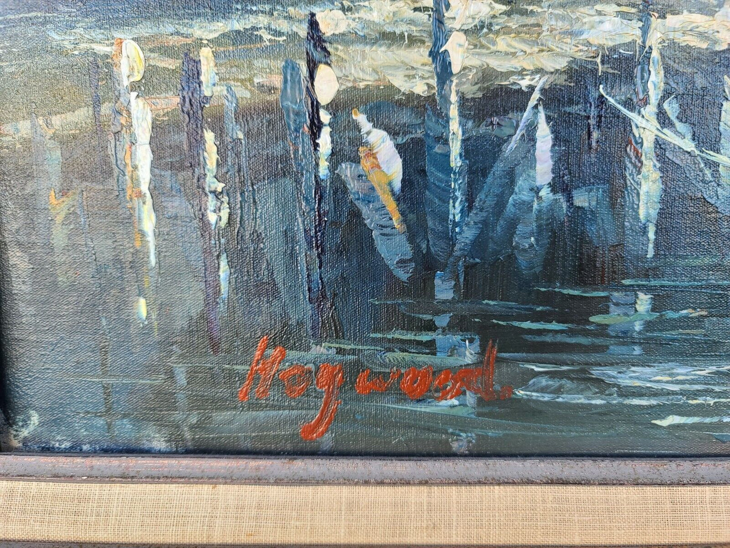 Original Signed HAYWOOD Seascape Landscape Oil Painting