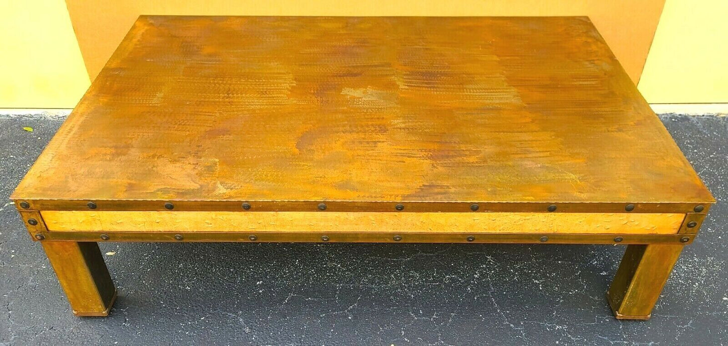 Huge Copper Coffee Cocktail Table 73" x 49"