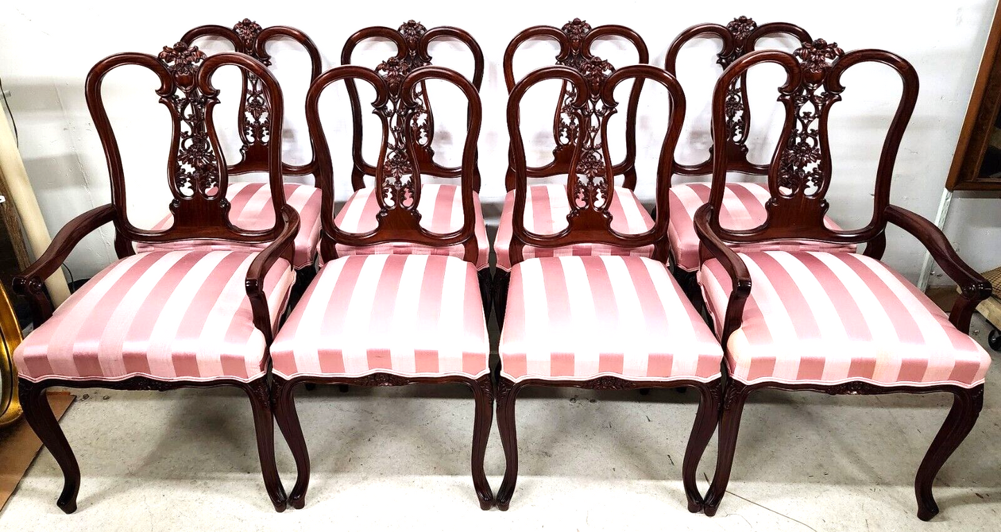 Rosewood Dining Chairs Asian Chinoiserie Vintage