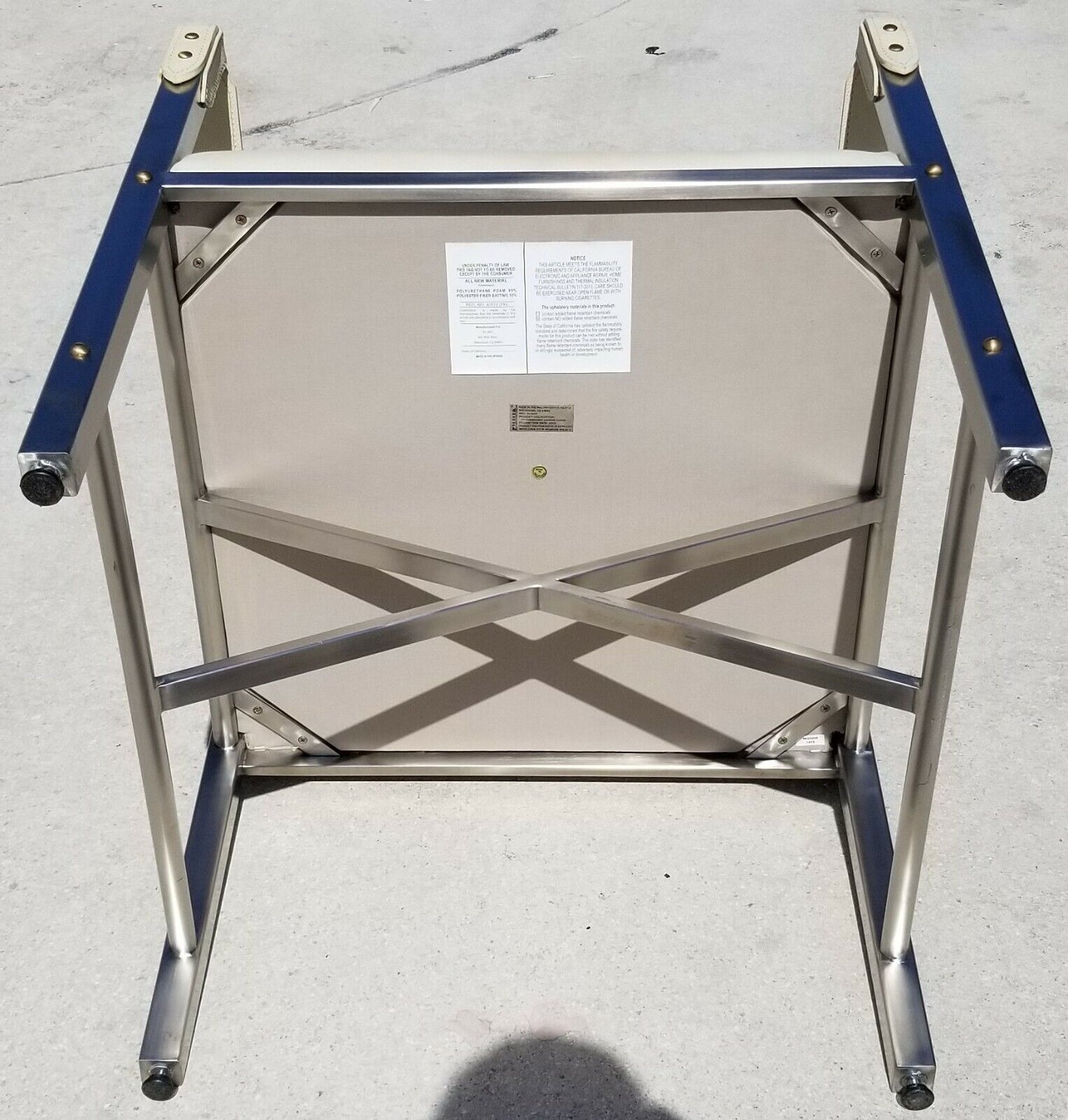 PALECEK Campaign Style Genuine Leather and Chrome Armchair