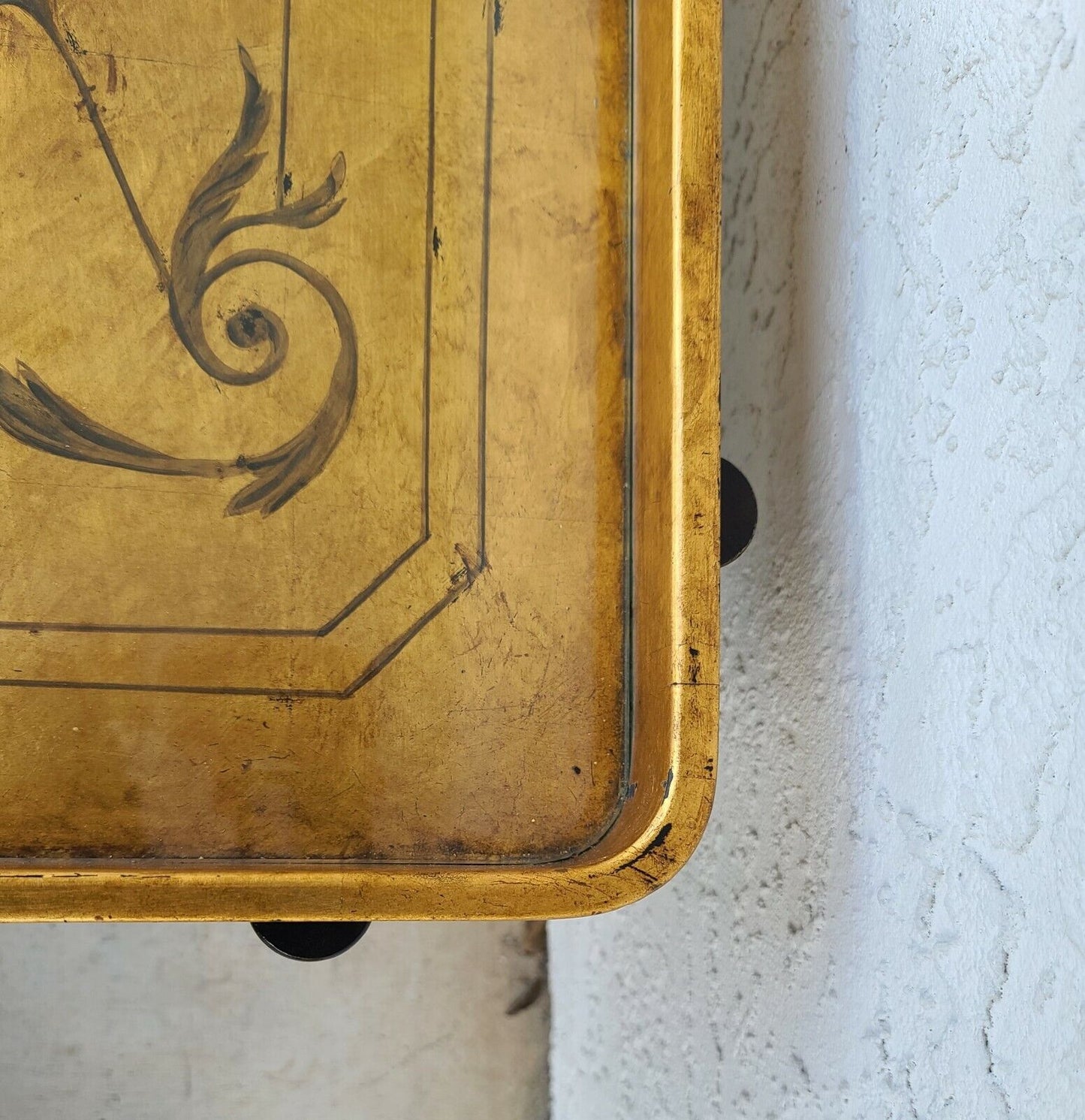 EJ VICTOR Gilt Tray Top Faux Bamboo Cocktail Coffee Table