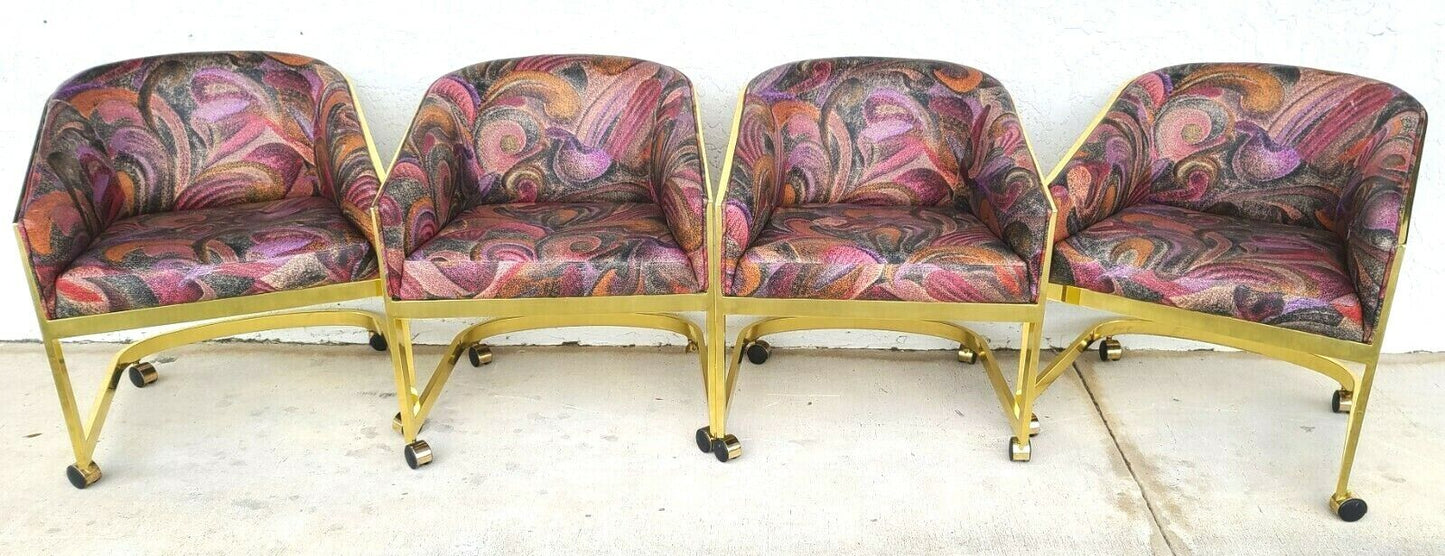 Milo Baughman for Design Institute of America Rolling Gaming Dining Club Chairs