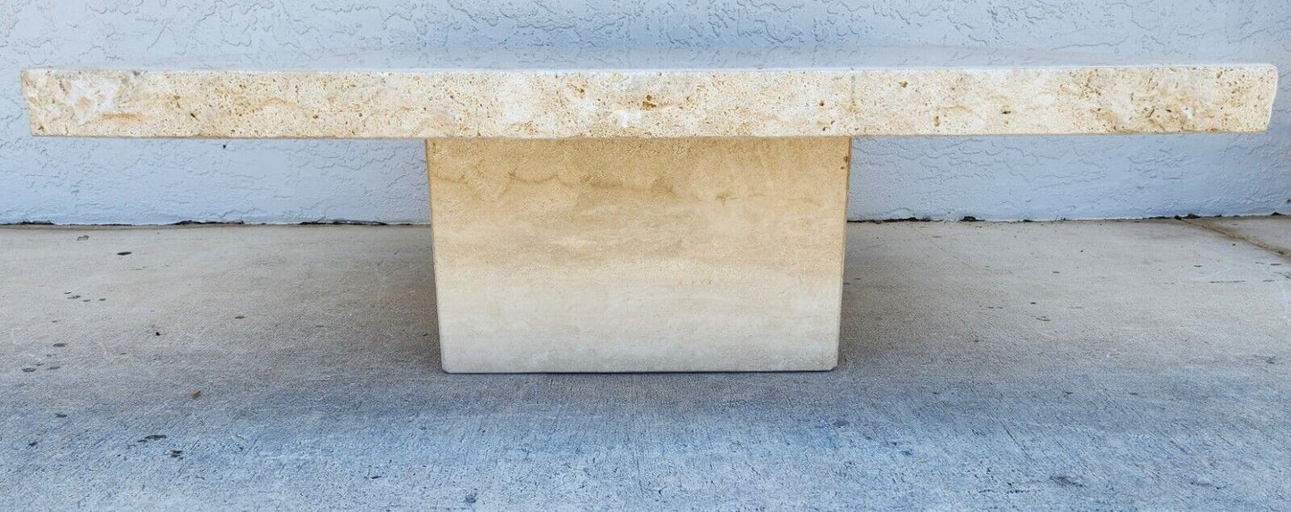 Travertine Coffee Table Italian Live Edge 1970s by STONE INTERNATIONAL