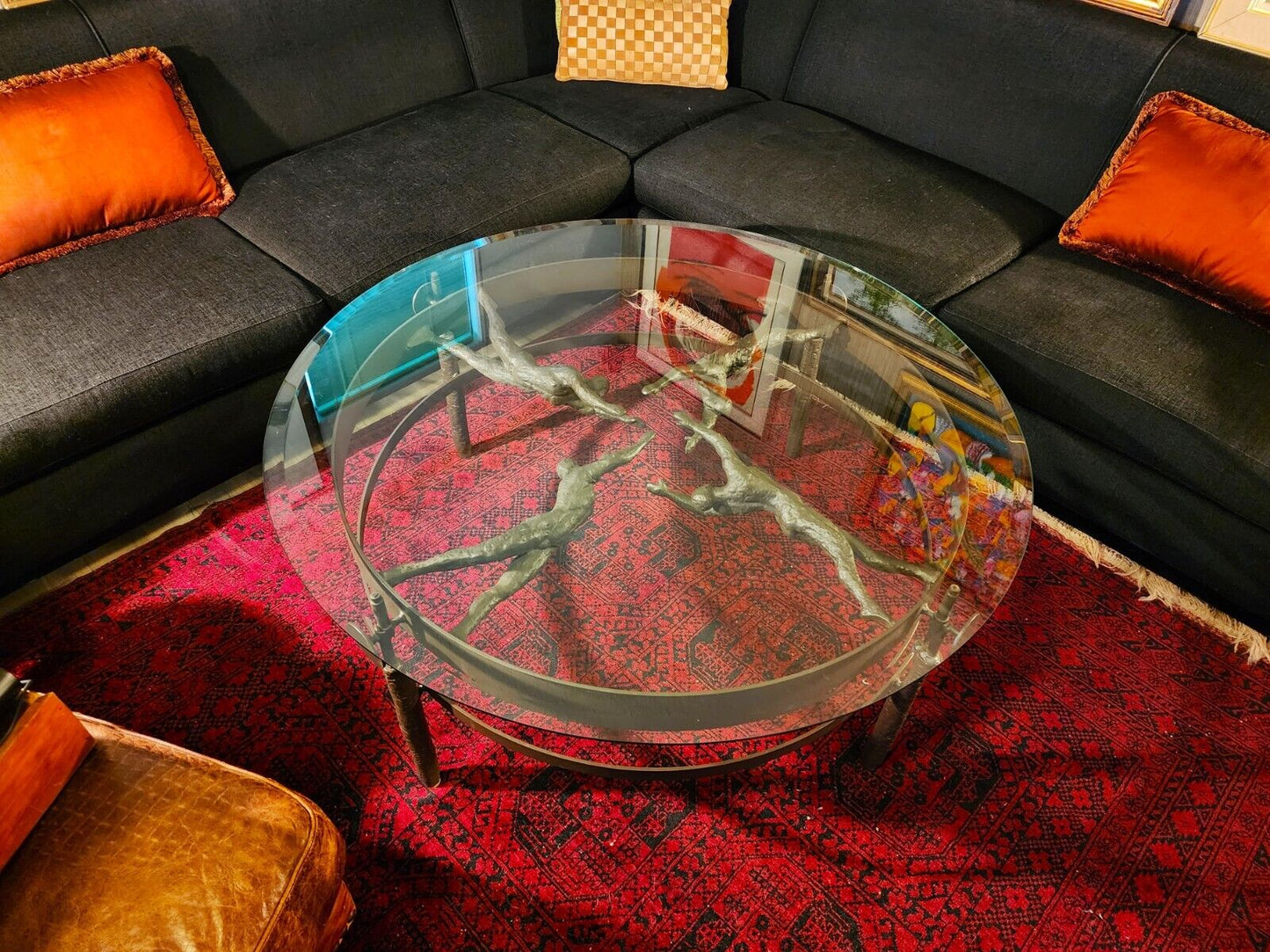 Bronze Cocktail Coffee Table Semi Nude Women Sculpture