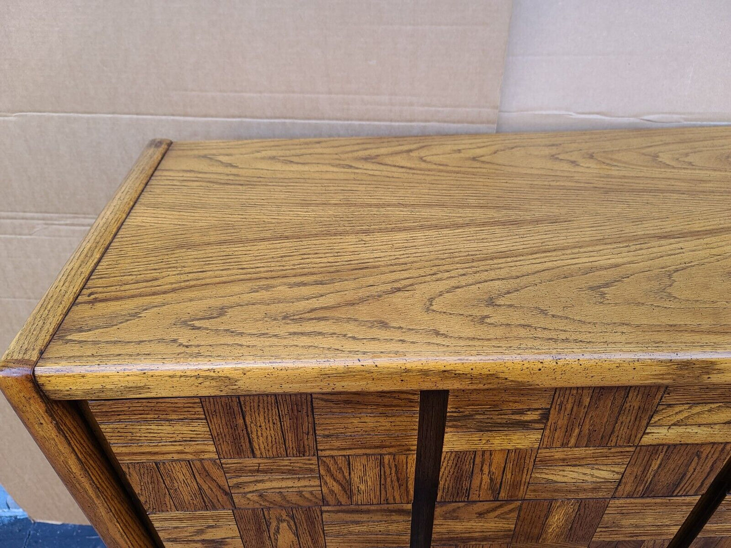 Mid Century Modern Brutalist Highboy Dresser by LANE