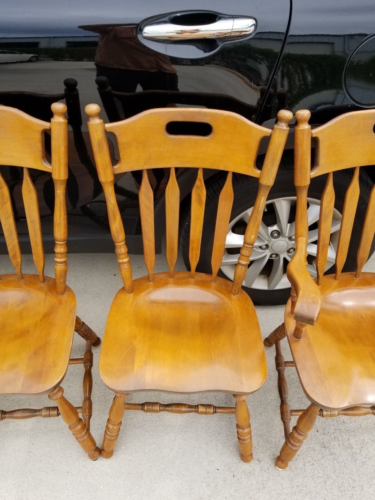 (1) Vintage S Bent Colonial Side Dining Chair Model 973 751 (Rare Style)