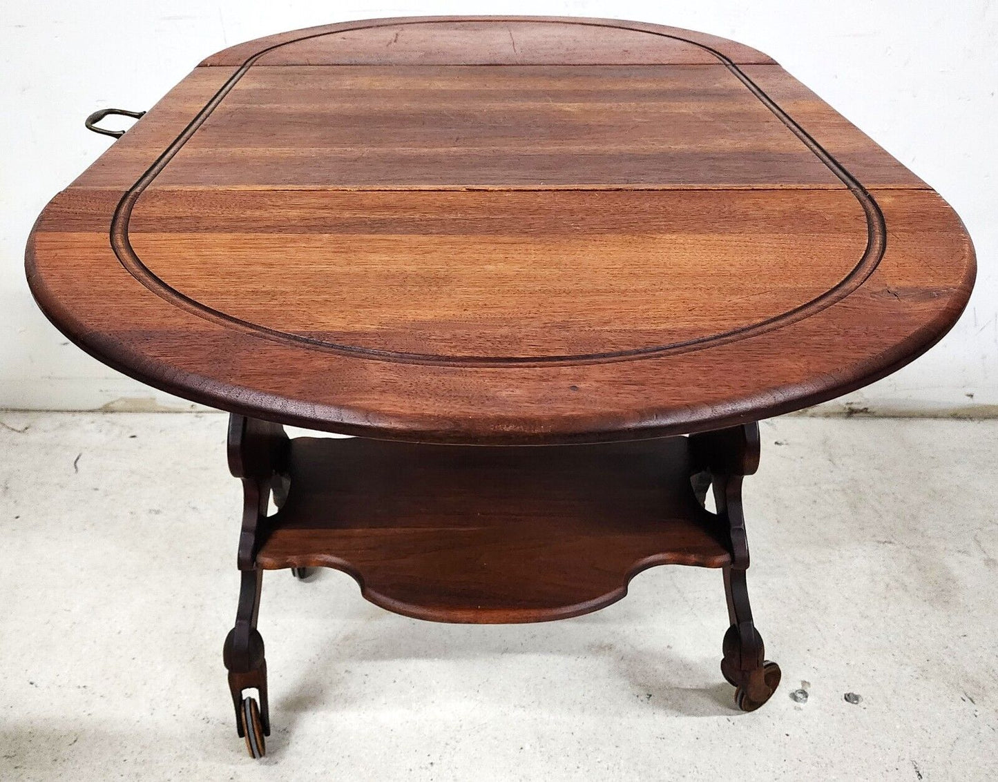 Antique Serving Cart Sideboard Drop Leaf Rolling 1800s