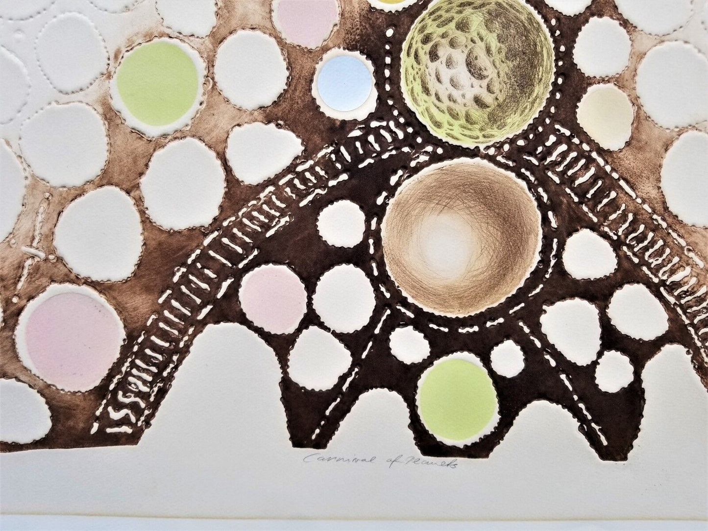 '78 Mikulas Kravjansky "CARNIVAL OF PLANETS" Ltd Ed 54/80 Signed Stamped Etching