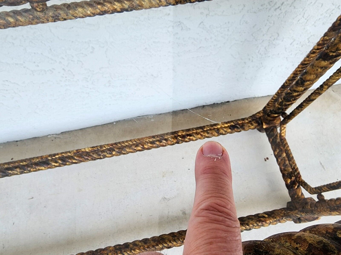 Mid Century French Louis XV Style Giltwood Barley Twist Console Sofa Table