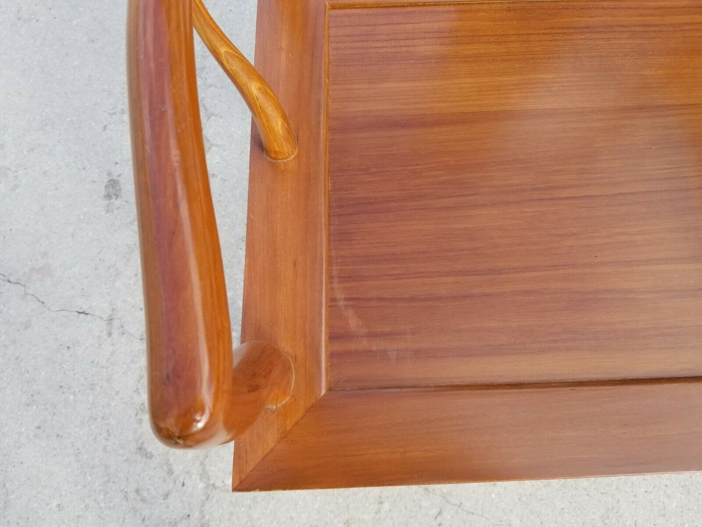 HENREDON Style Yoke Asian Chinoiserie Solid Wood Dining Accent Desk Armchair