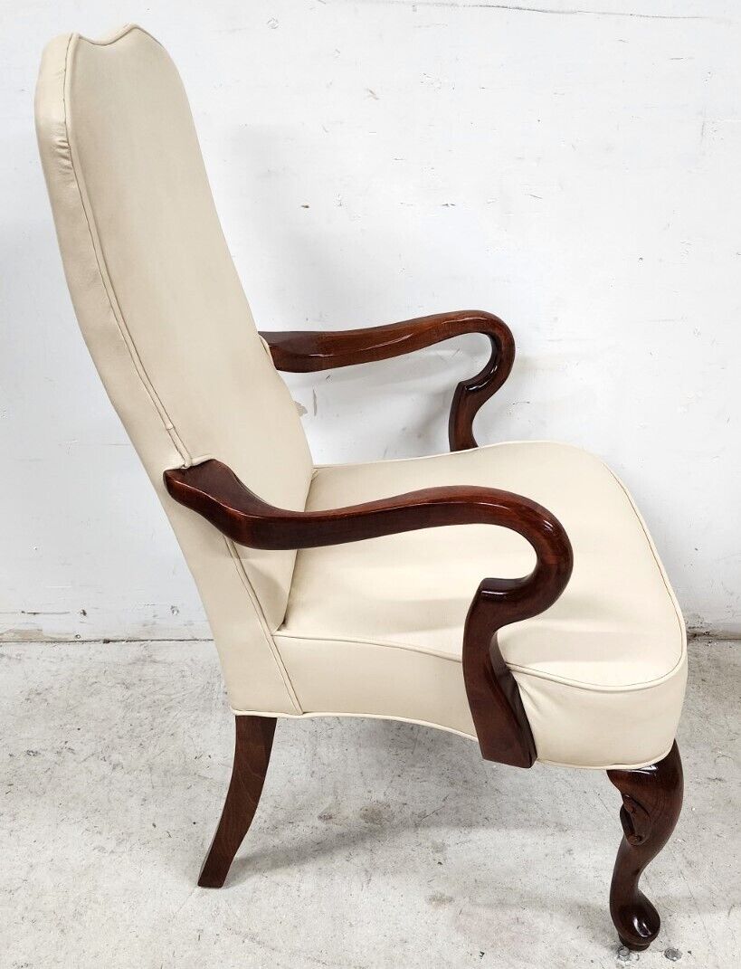 Guerin Leather Armchair Solid Wood by LEATHERCRAFT