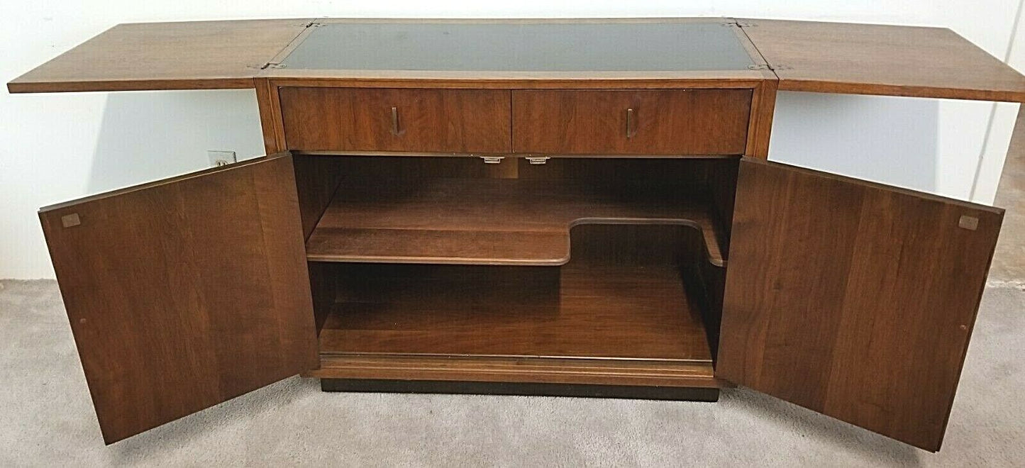 1970's MCM 3D Bamboo Rolling Dry Bar Buffet Server Cart Nightstand