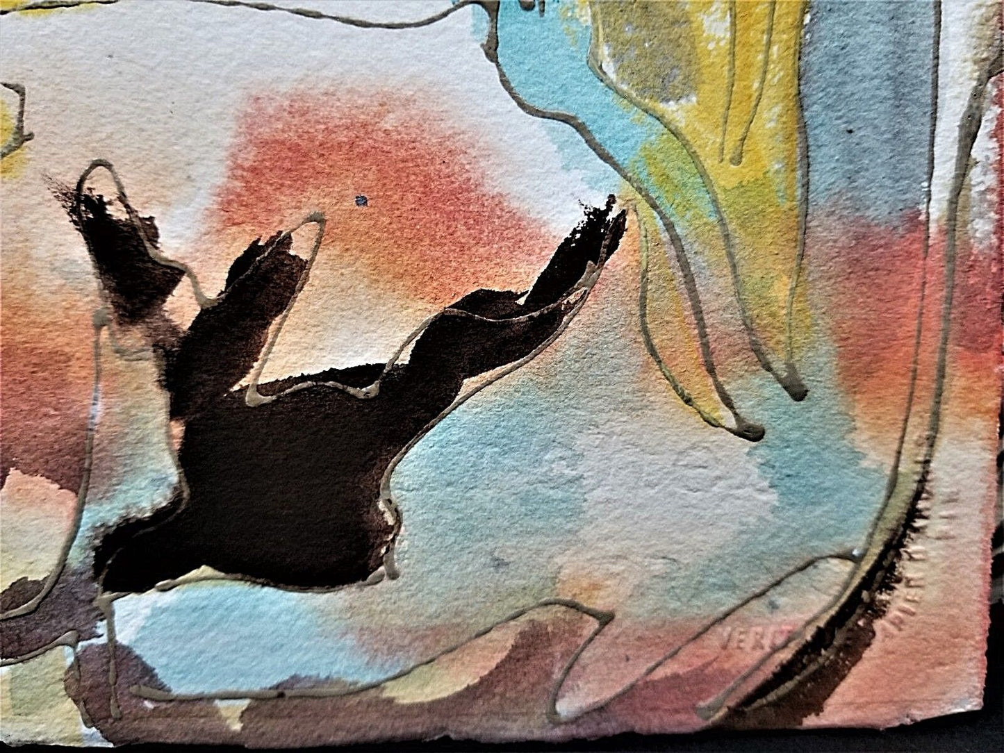 Large Original Abstract Watercolor Painting 30" x 22"