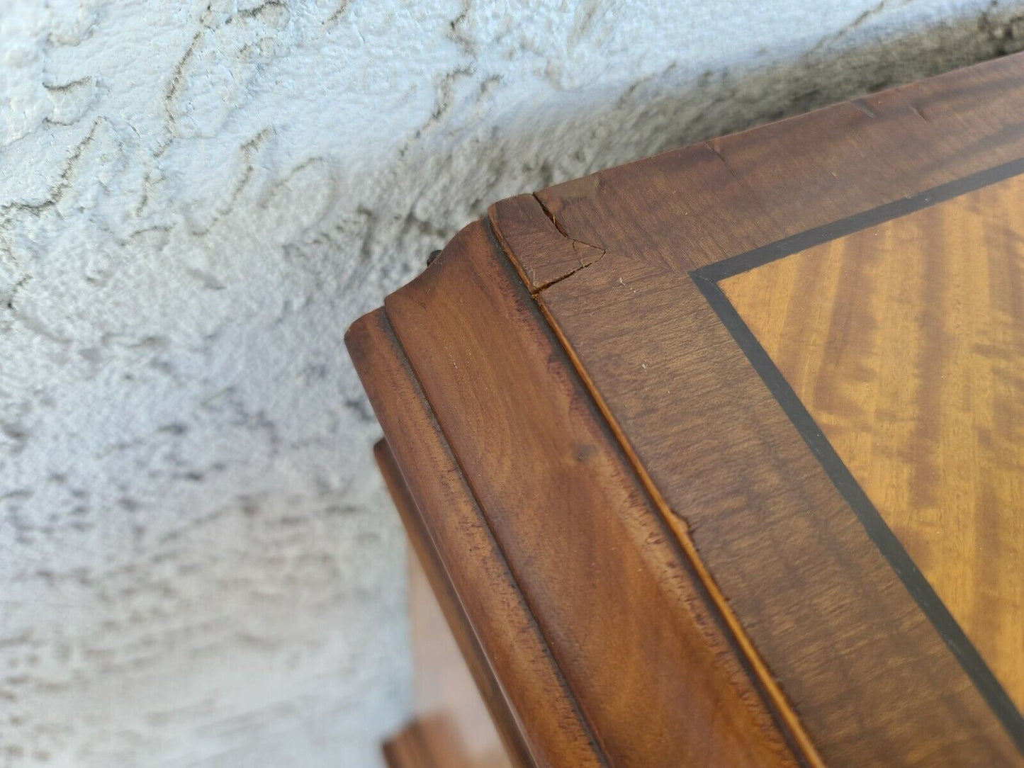 Antique c 1900 Art Nouveau Amboyna Burl Hand Carved Walnut Dresser