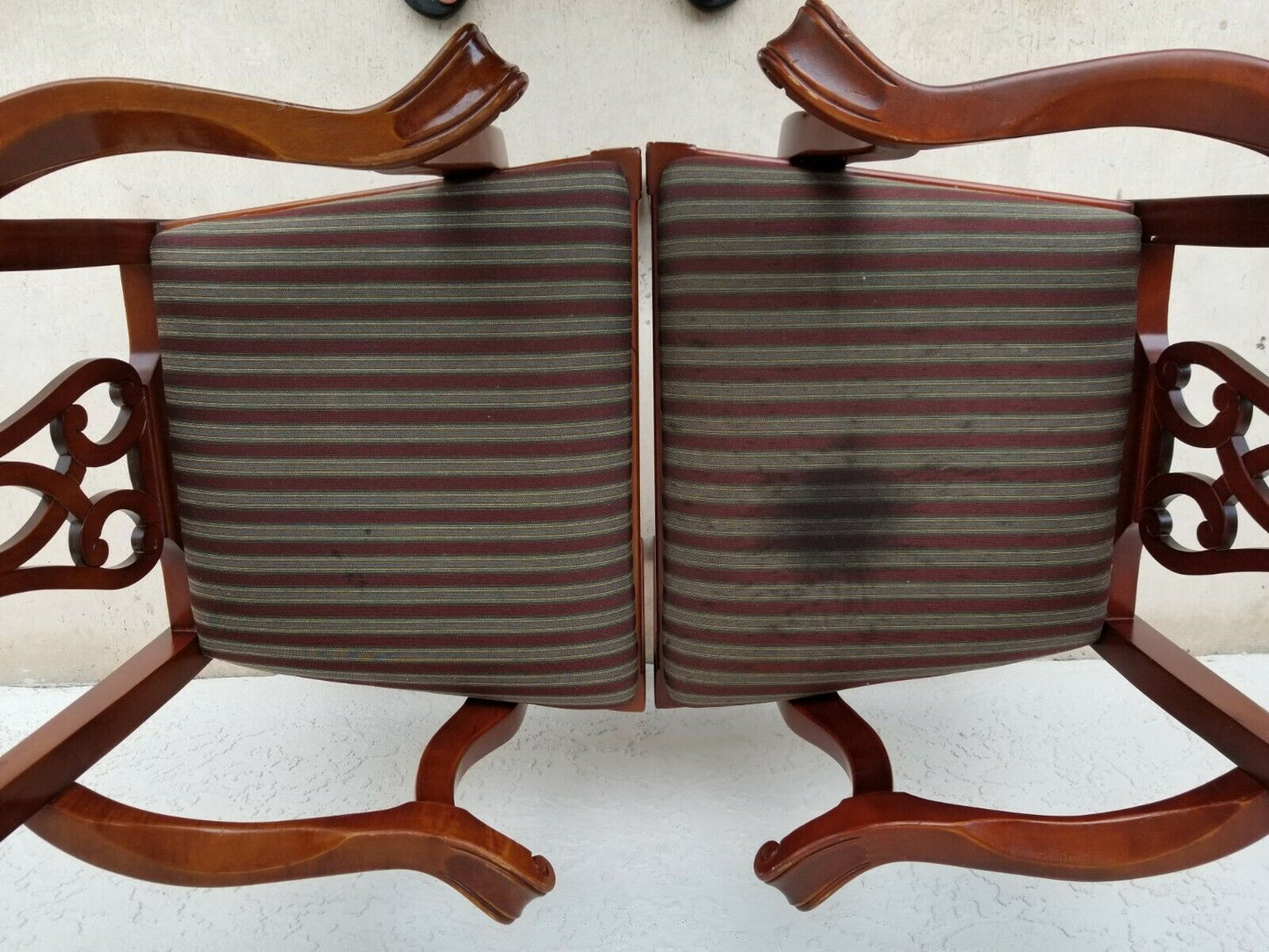 1996 Pair of BERNHARDT #1815 Chippendale Style Armchairs Dining Accent Chairs