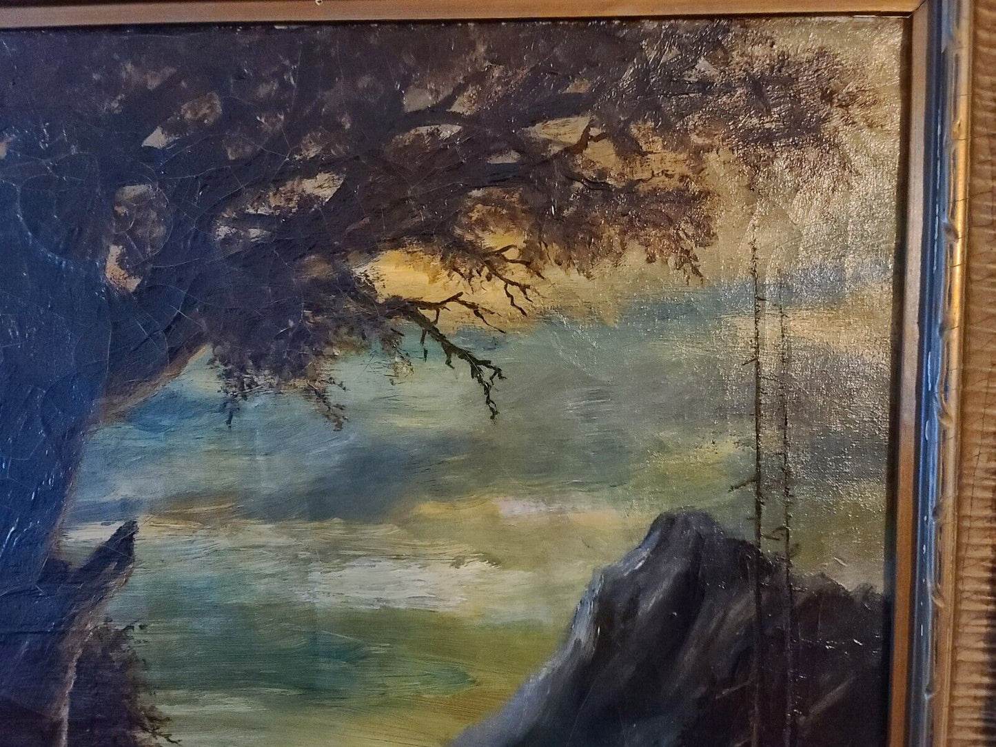 Antique Landscape Painting Oil on Canvas Signed Gilchrist 1921