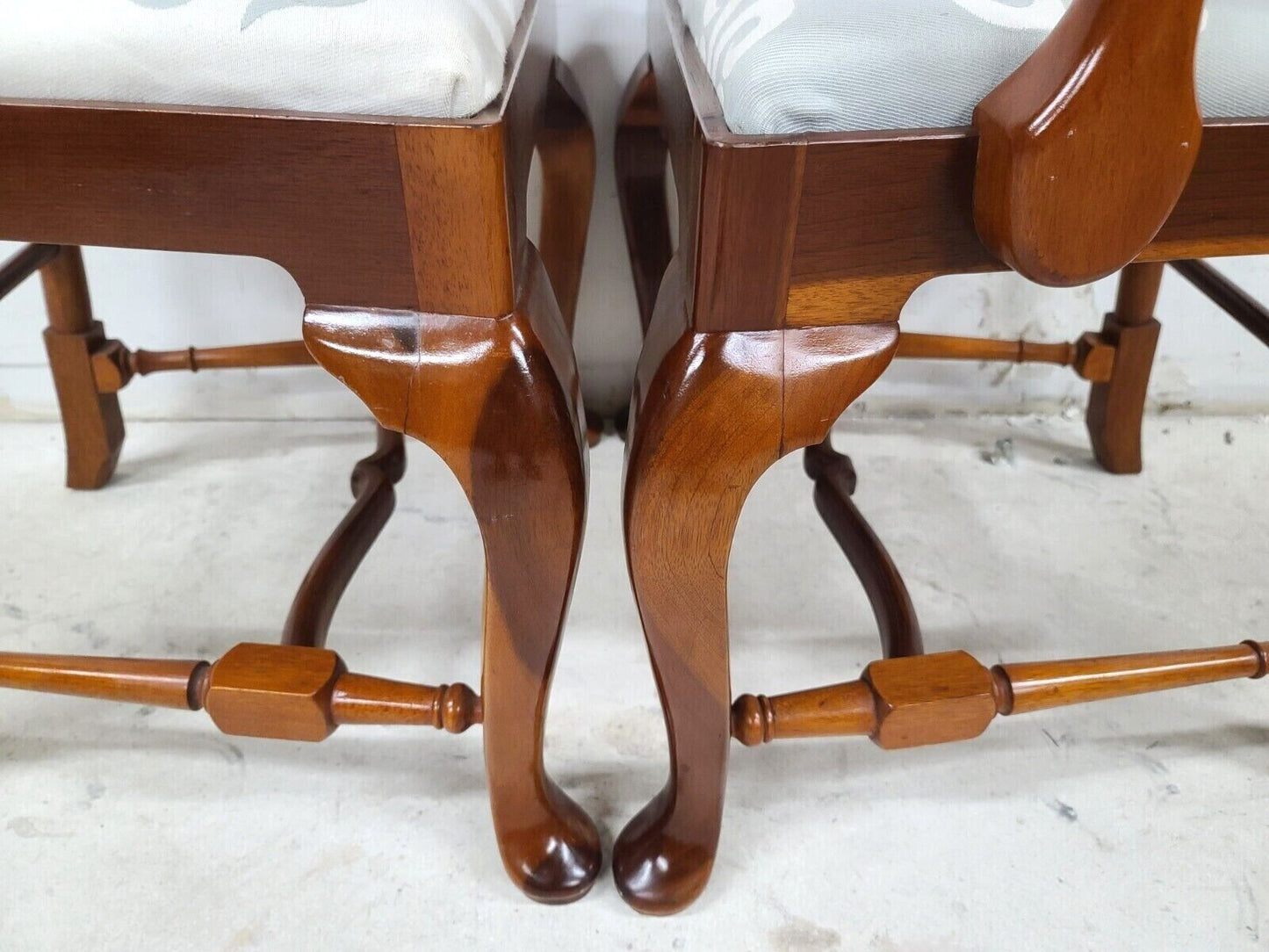 Mid Century Solid Cherry Queen Anne Dining Chairs - Set of 6