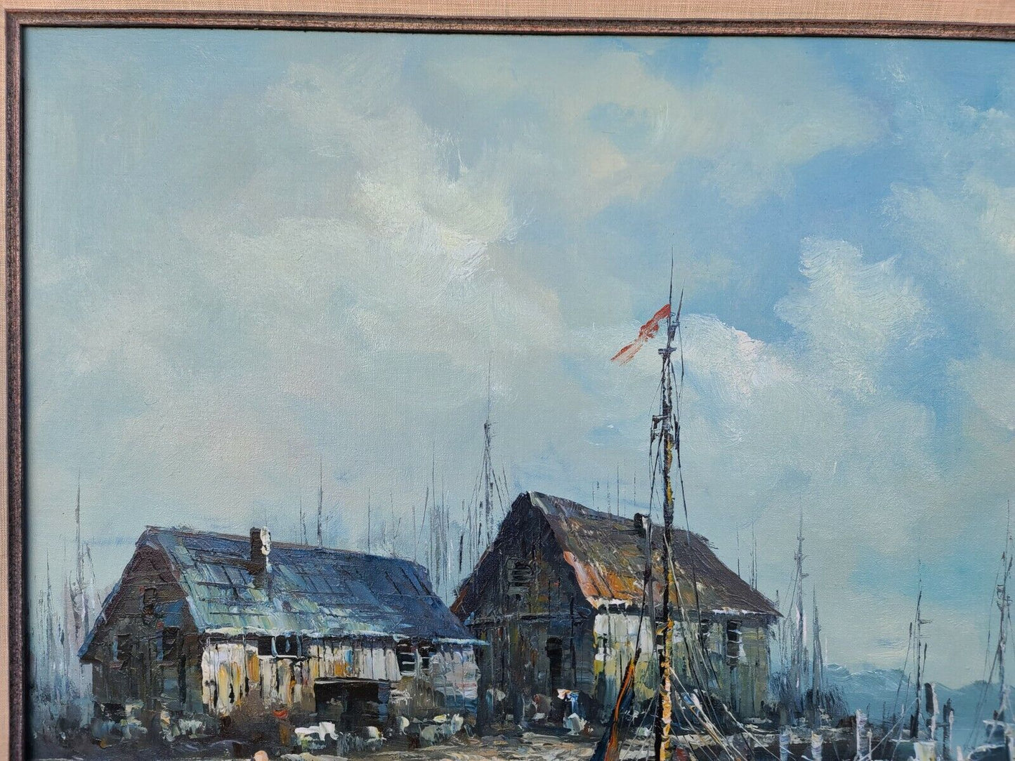 Original Signed HAYWOOD Seascape Landscape Oil Painting