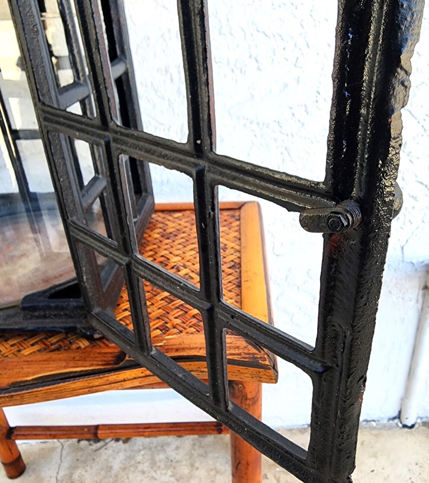 Iron Candle Lantern Mid Century Huge 30 Pounds