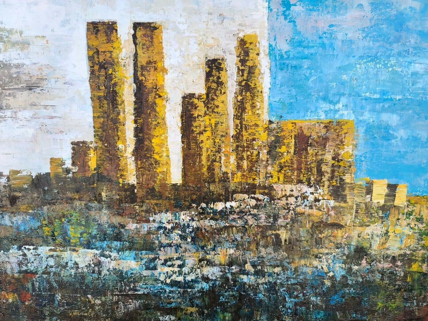 MCM Original Signed W LUCAS Cityscape Oil Painting