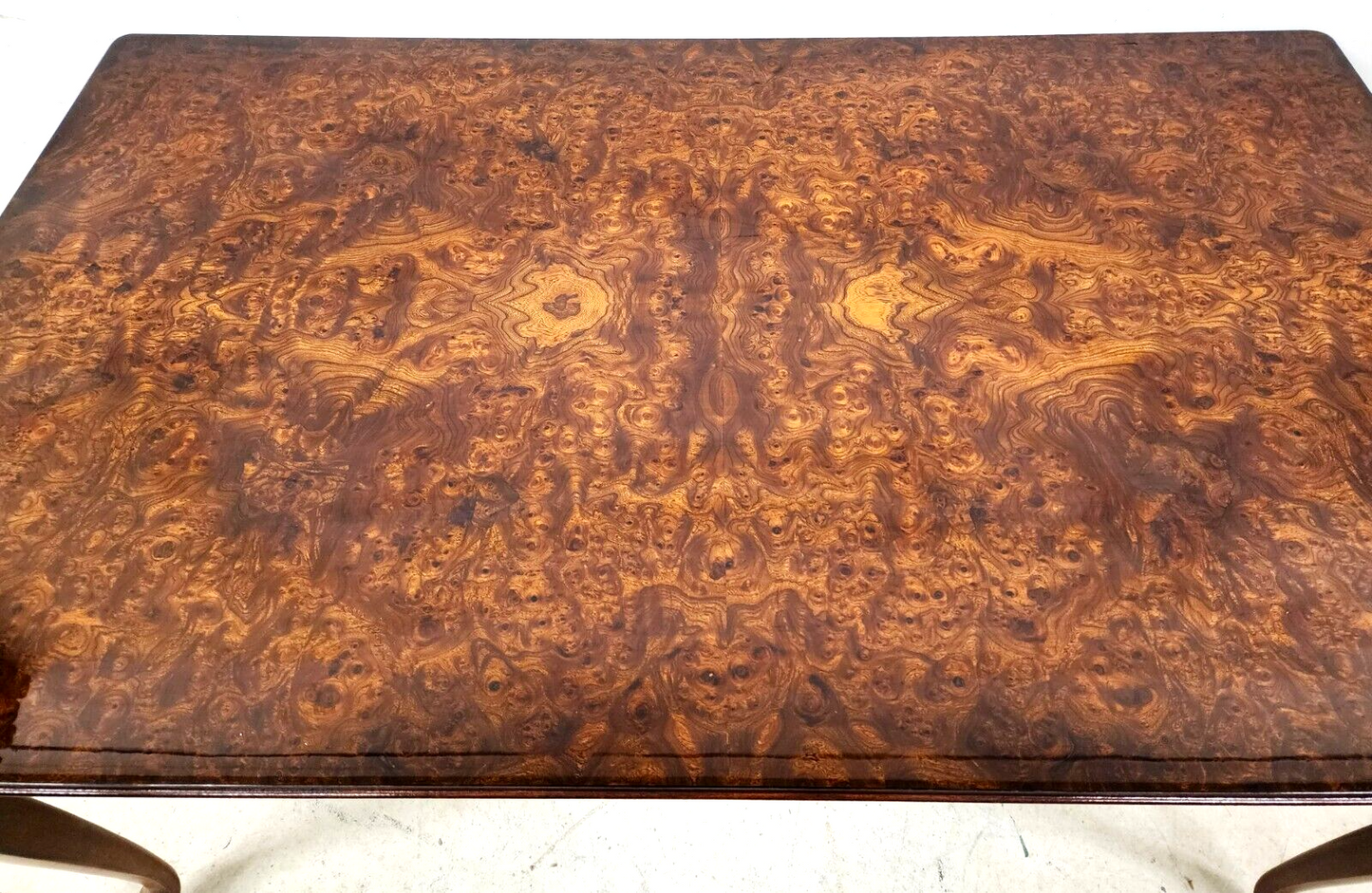 French Dining Table High Gloss Birdseye Maple Extendable