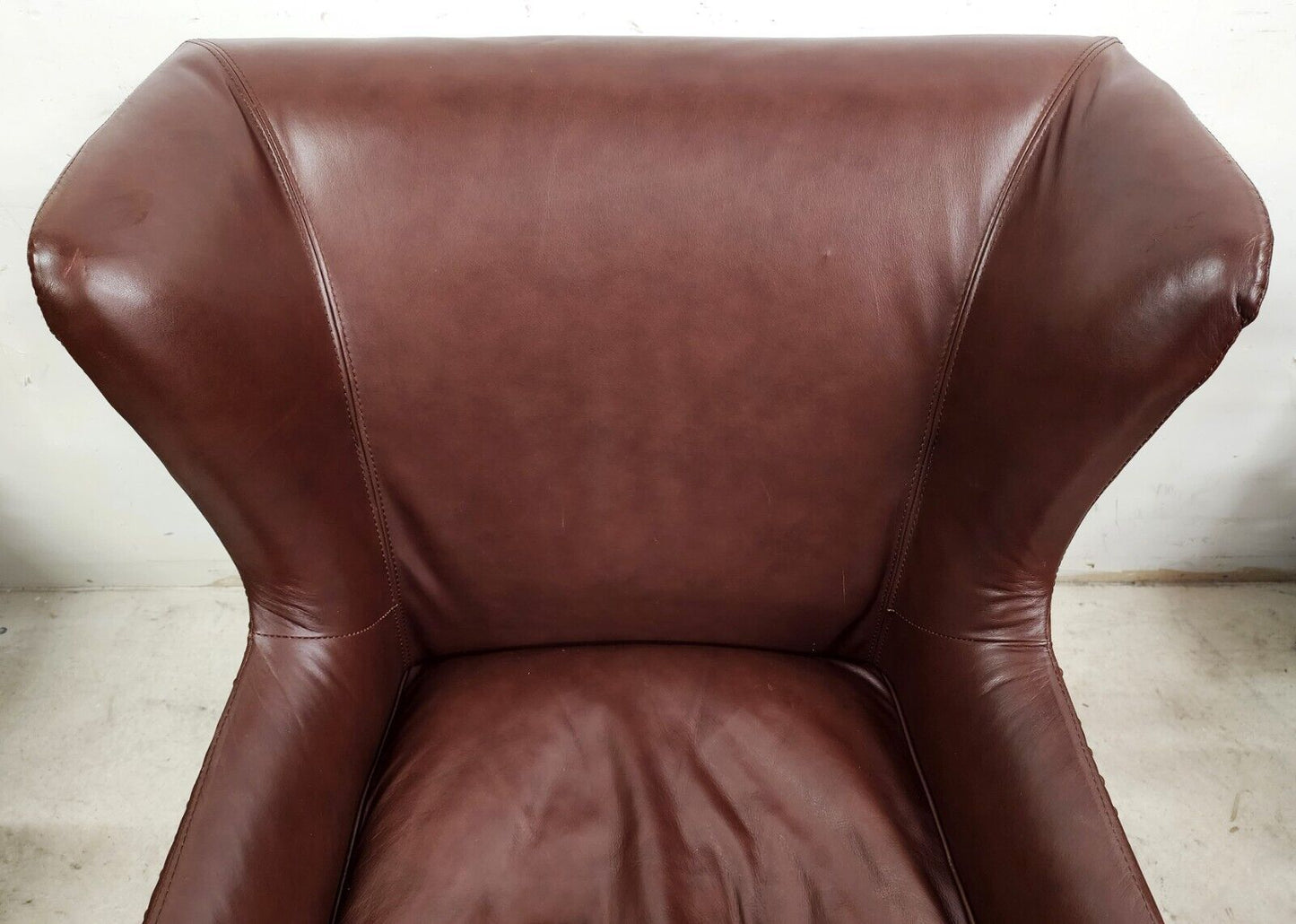 Leather Wingback Lounge Chair by DeCoro