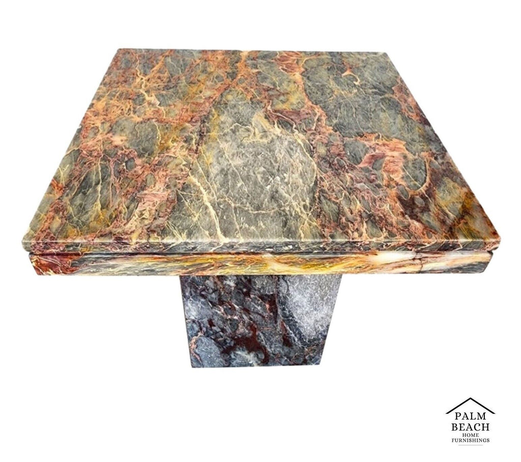 Marble Side End Accent Table Boho Vintage