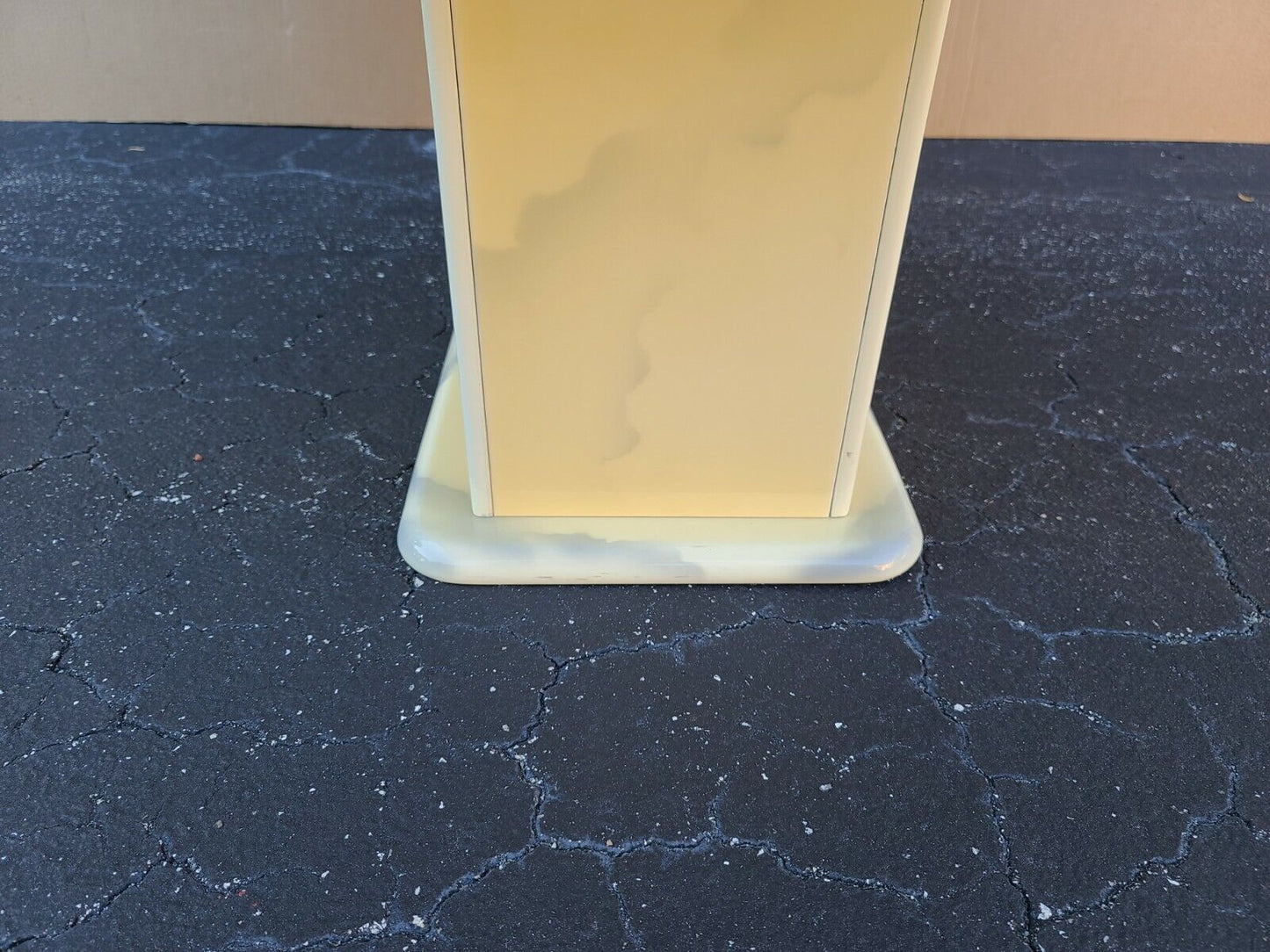 Vintage Lacquered Faux Goatskin Karl Springer Style Pedestal Dining Table