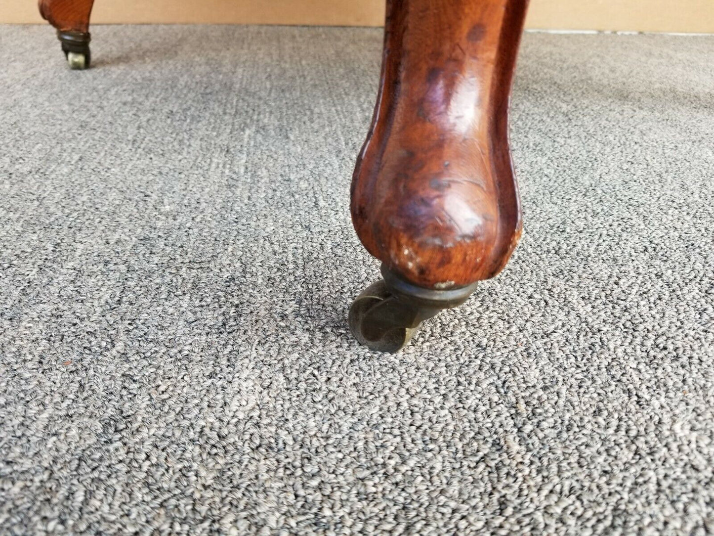 Antique 1800's Victorian Balloon Back Parlor Carved Walnut Armchair