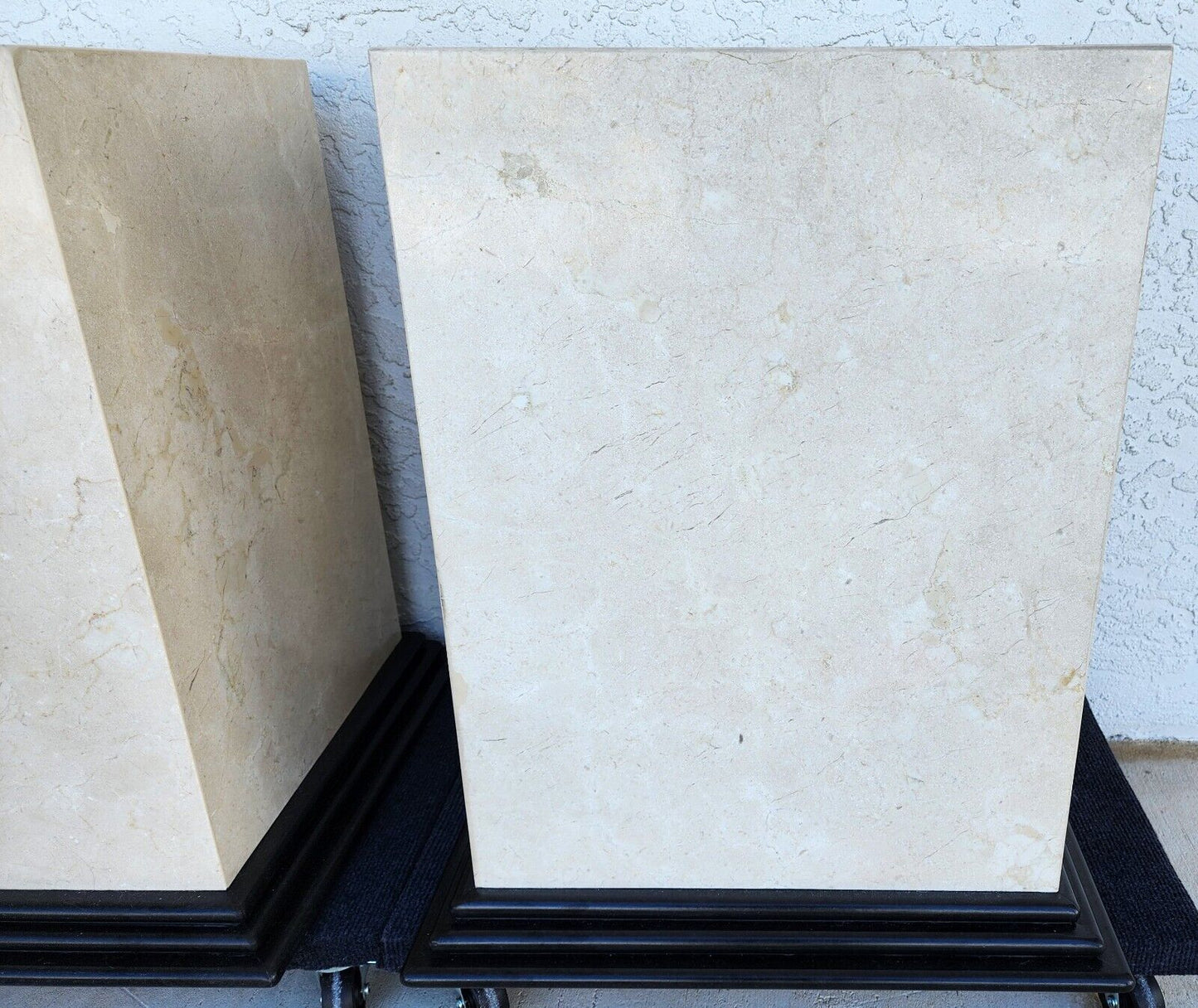 Polished Italian Travertine Marble Dining Table Bases Side Tables Display Stands