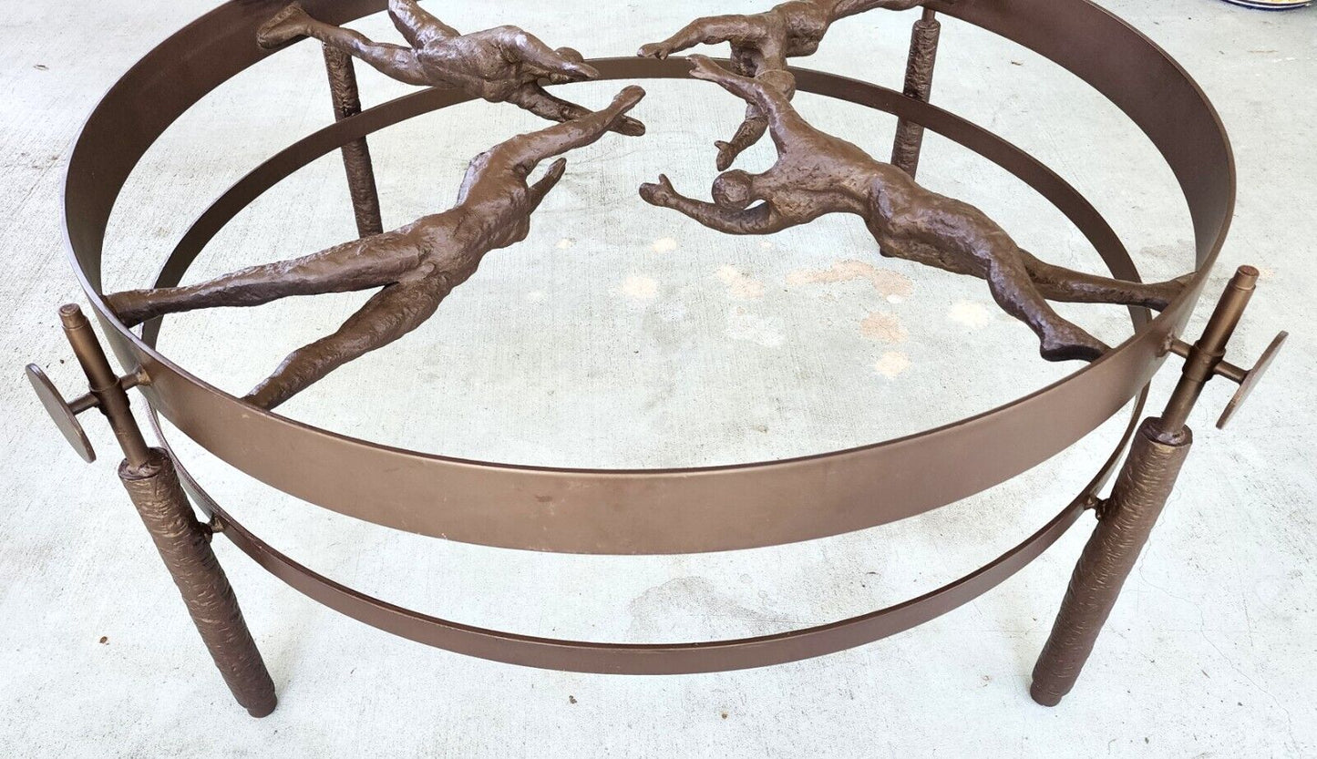 Bronze Cocktail Coffee Table Semi Nude Women Sculpture