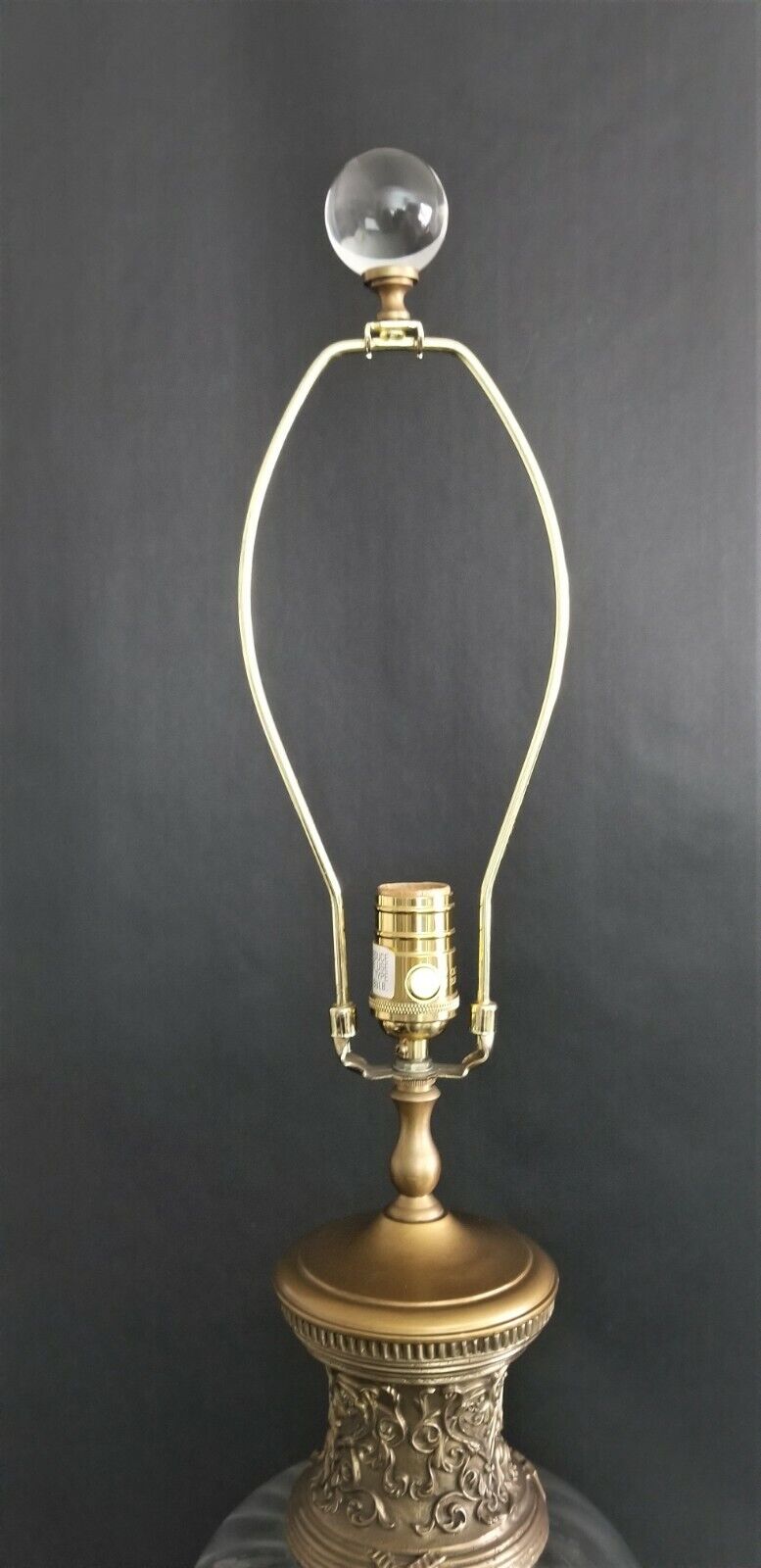 Tall Swirl Glass with Scroll & Paw Base Ornate Collar Table Lamp by CASTILIAN