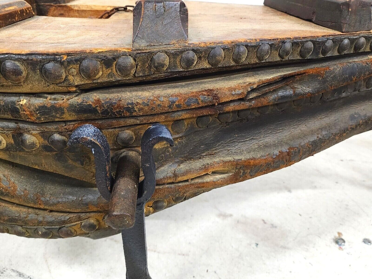 1800s French Blacksmith Bellows Rustic Coffee Table