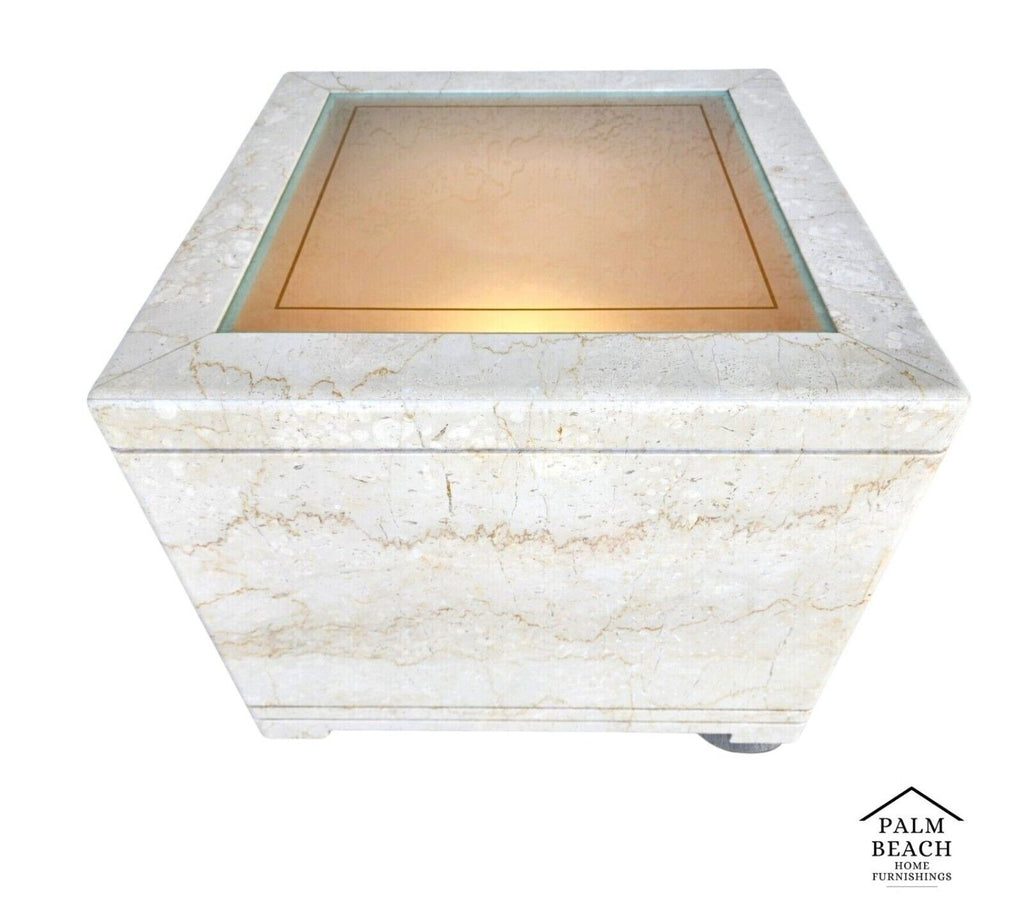 Side Center Table Marble Vintage Lighted Custom Made