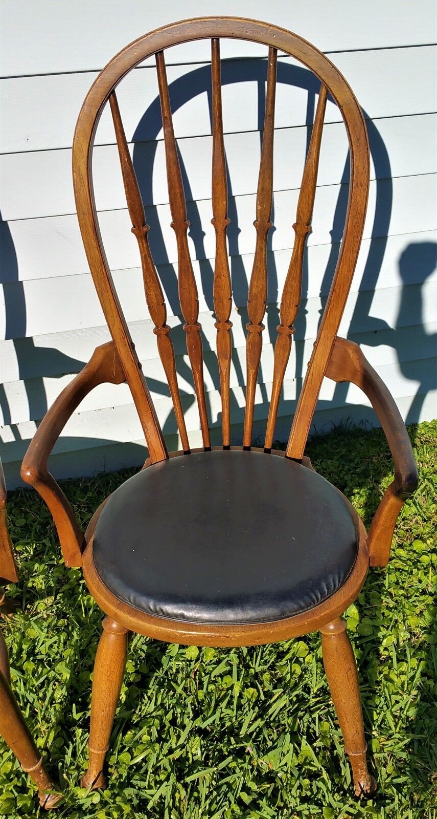 Pair Vtg Mid Century 1954 THOMASVILLE Bentwood Windsor Dining Armchairs Bowback