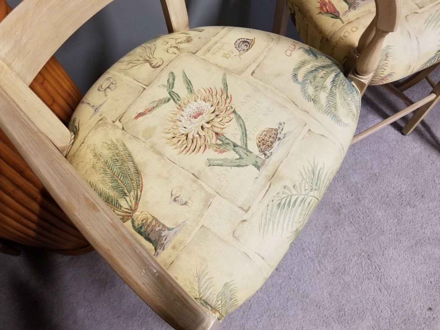 Set of 4 Tall WILLIAM SWITZER Country French Lacquered Light Wood Bar Stools