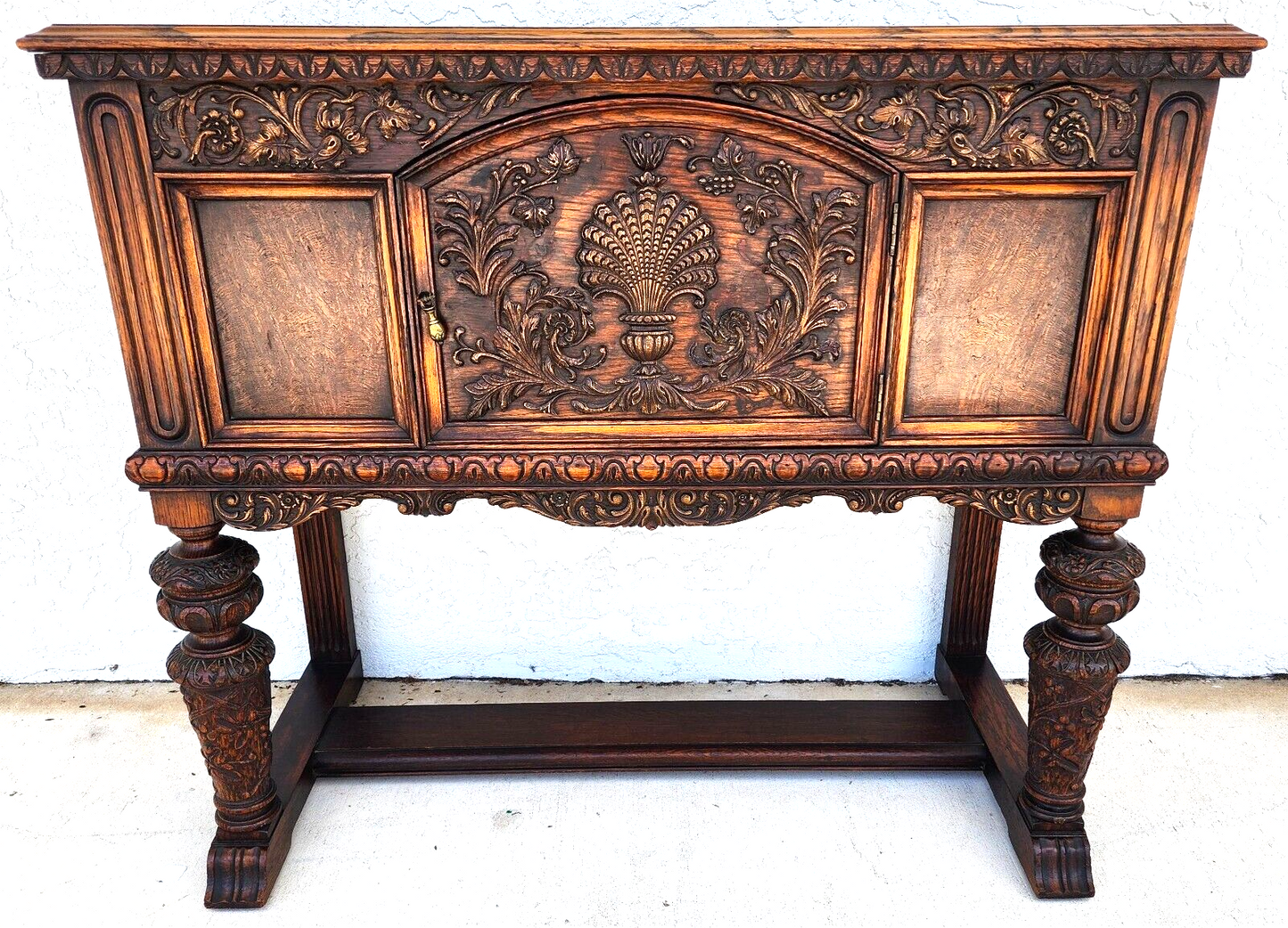 Antique Buffet Sideboard TV Table Oak Early 1900s