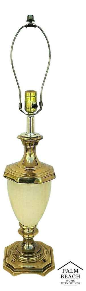 Vintage Art Deco High End Solid Brass and Opaline Table Lamp