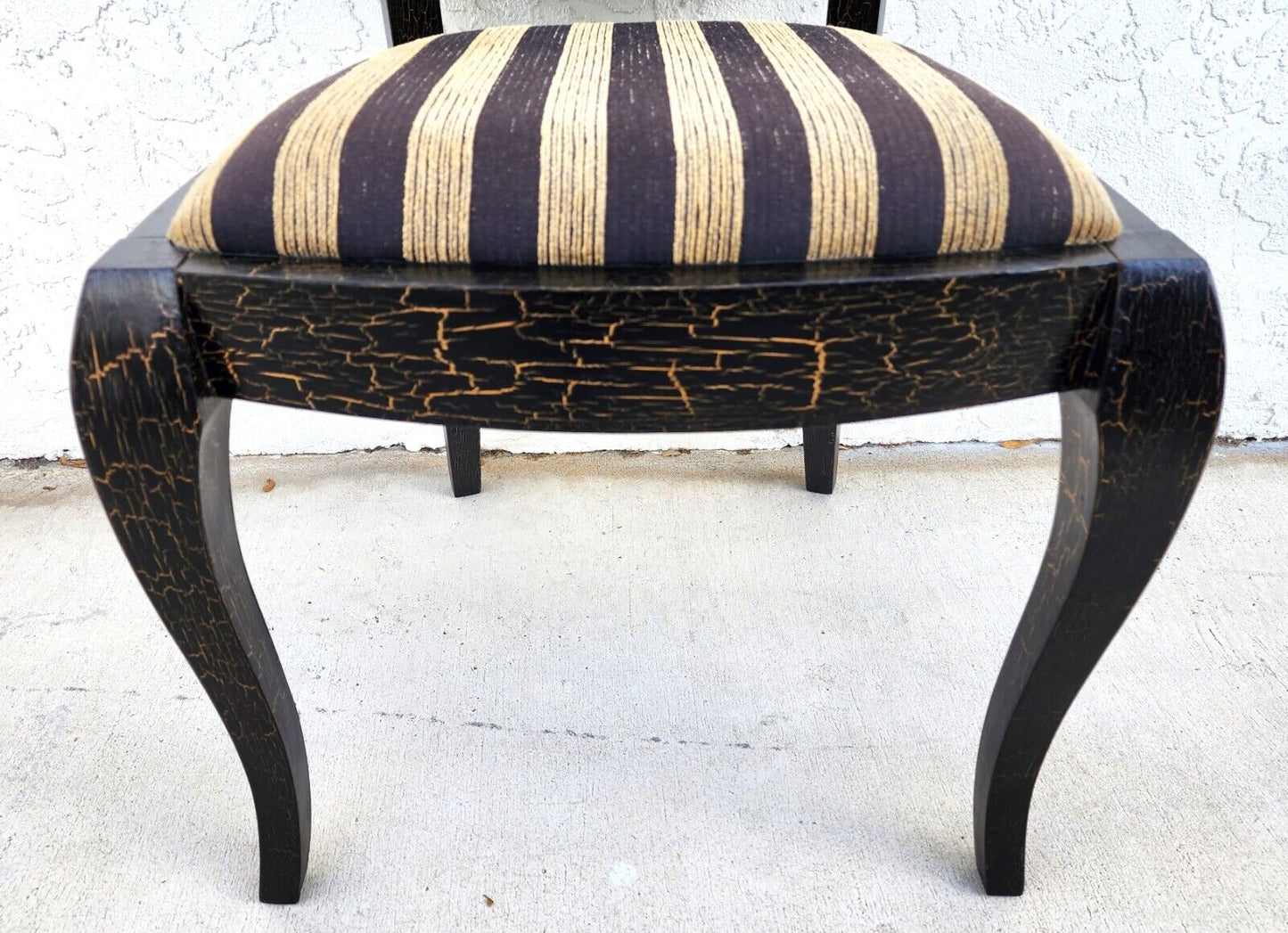 Set of 6 Draped Back Solid Wood Dining Chairs