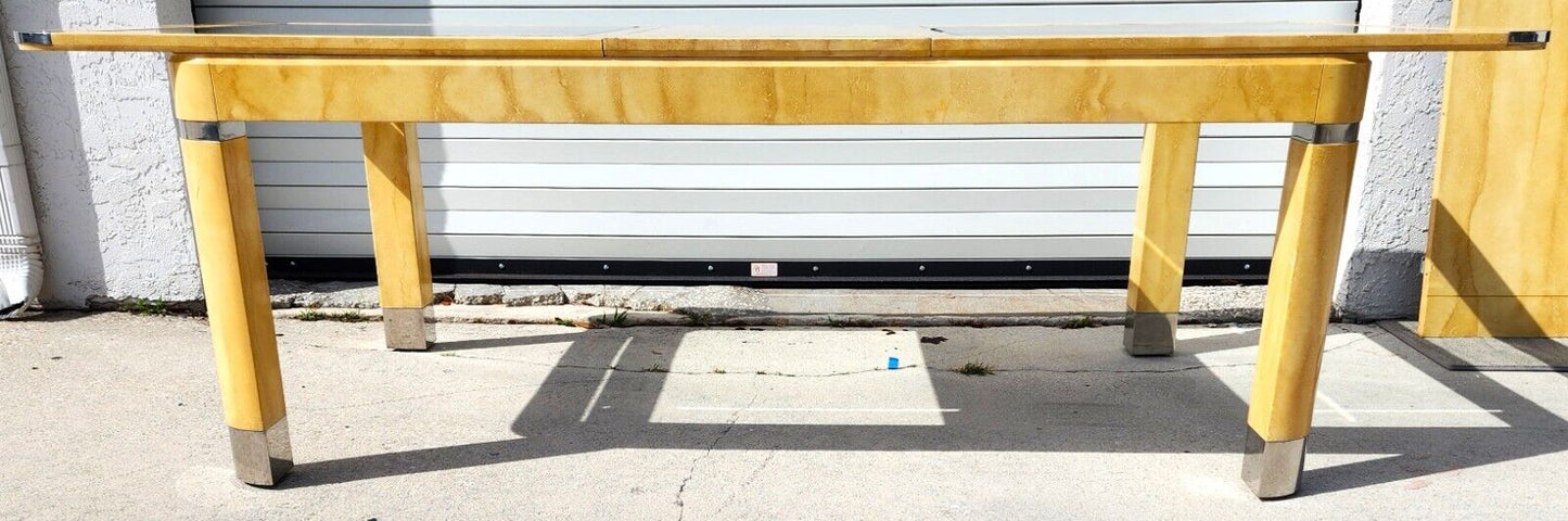 MCM Goatskin Dining Table Karl Springer Style Extendable